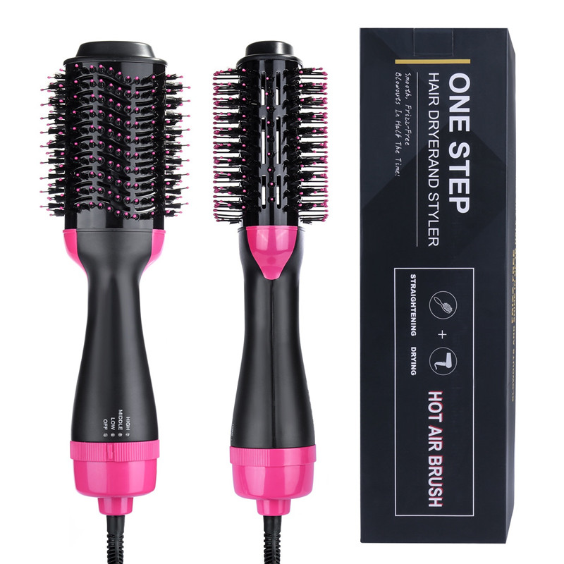 Hot Air Brush Hair khô & Volumizer Salon 4-IN-1 Tiêu cực lon Tạo kiểu tóc Máy sấy tóc Bàn chải gốm Máy sấy tóc Curler